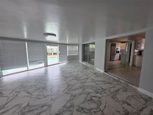 Empty room, Interior, Kitchen, Marble, Stainless Steel Appliances