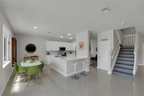 Dining room, Interior, Kitchen, Recessed Lighting
