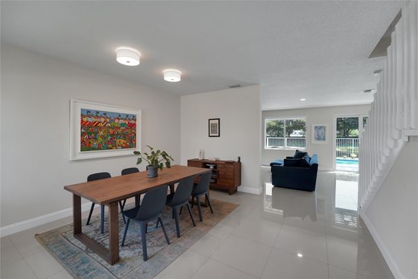 Dining room, Interior, Recessed Lighting