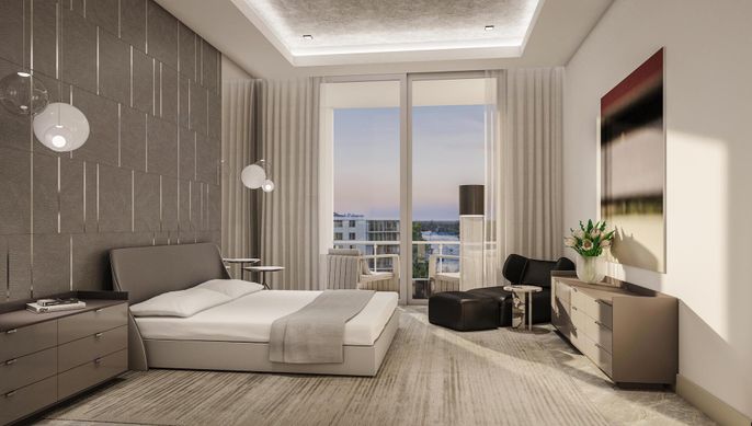 Bedroom, Interior, Recessed Lighting, Water