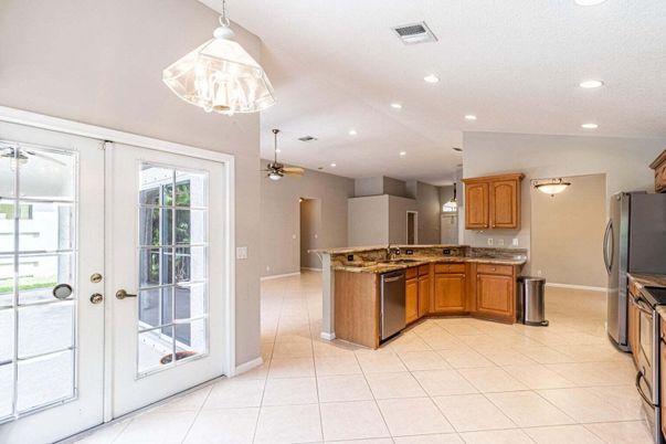 Interior, Kitchen, Pendant Lights, Recessed Lighting, Stainless Steel Appliances