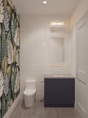 Bathroom, Interior, Marble, Recessed Lighting