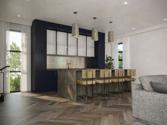 Interior, Pendant Lights, Recessed Lighting, Wood Texture Flooring
