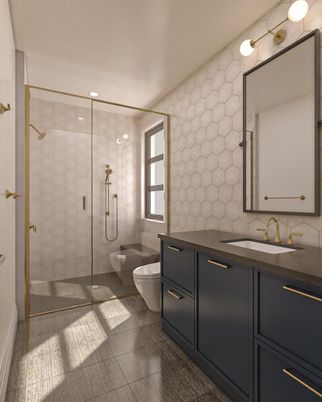 Bathroom, Glass Shower, Interior