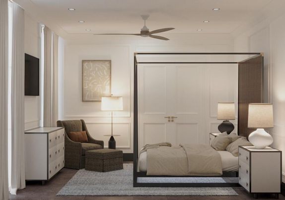 Bedroom, Interior, Recessed Lighting