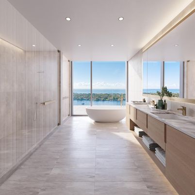 Bathroom, Dual Sink Vanities, Free Standing Baths, Interior, Recessed Lighting, Water