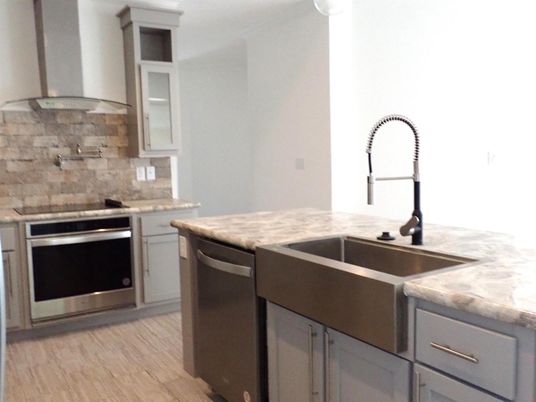 Interior, Kitchen, Stainless Steel Appliances, Wood Texture Flooring