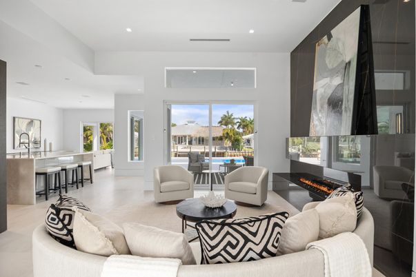 Fireplace, Interior, Living room, Recessed Lighting