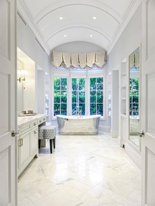 Bathroom, Interior, Marble, Recessed Lighting