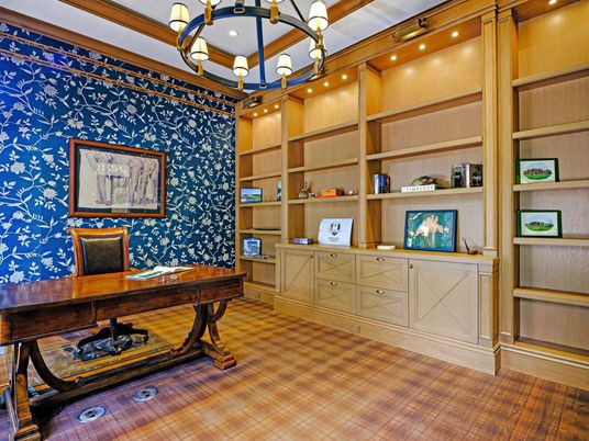 Chandelier, Home Office, Interior, Recessed Lighting