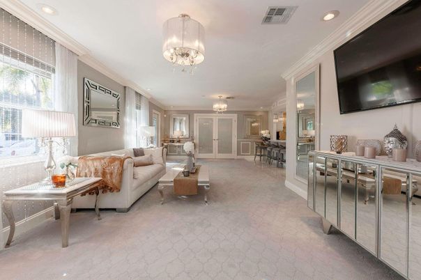 Chandelier, Dining room, Interior, Living room, Recessed Lighting