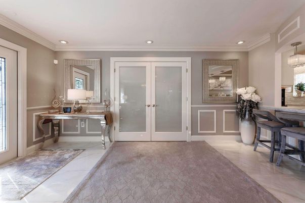 Bathroom, Chandelier, Interior, Marble, Pendant Lights, Recessed Lighting
