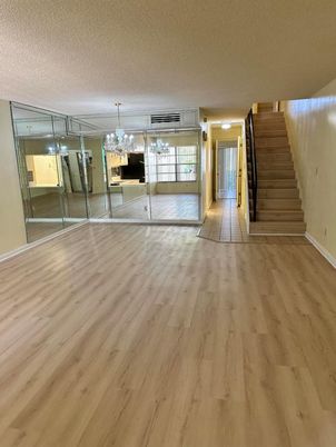 Chandelier, Empty room, Interior, Wood Texture Flooring