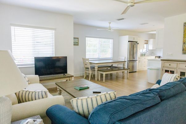 Dining room, Interior, Kitchen, Living room, Stainless Steel Appliances, Wood Texture Flooring