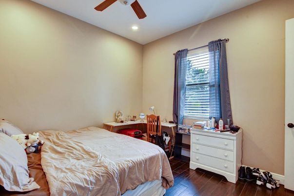 Bedroom, Home Office, Interior, Recessed Lighting, Wood Texture Flooring