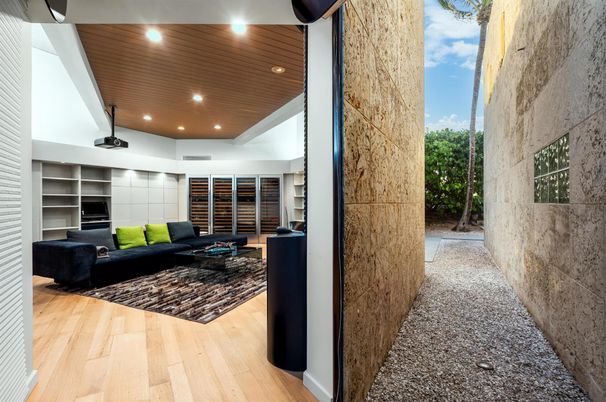 Interior, Living room, Recessed Lighting, Wooden Ceilings, Wood Texture Flooring