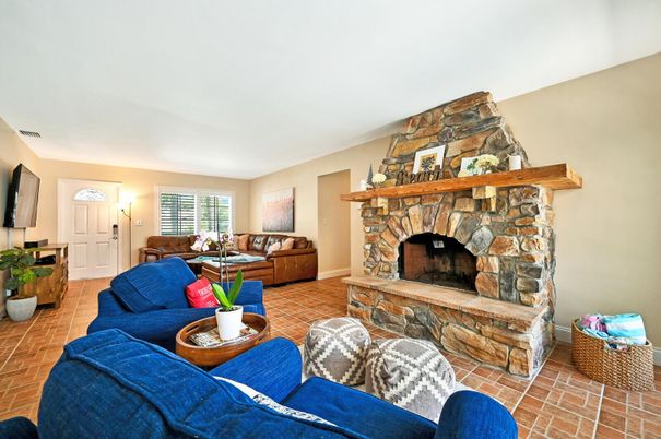 Fireplace, Interior, Living room, Stone Walls