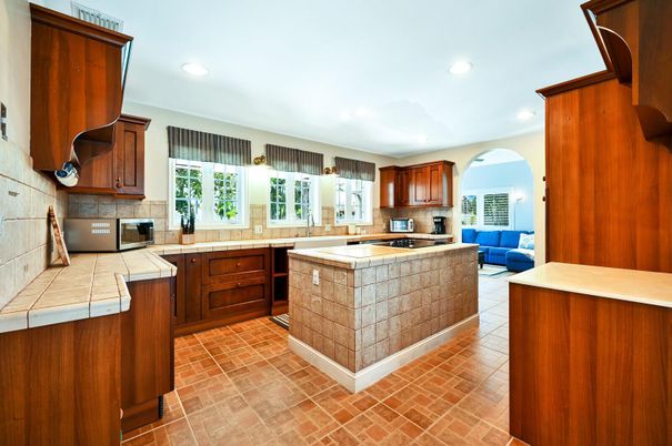 Interior, Kitchen, Recessed Lighting, Tile Countertops