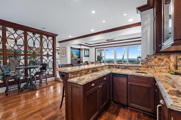 Dining room, Interior, Kitchen, Recessed Lighting, Wood Texture Flooring
