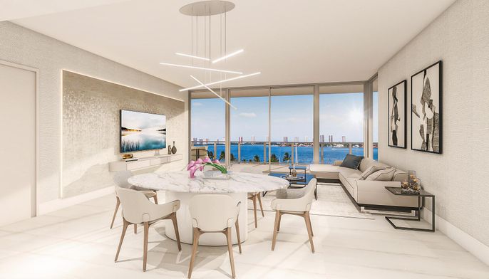 Dining room, Interior, Living room, Pendant Lights, Water