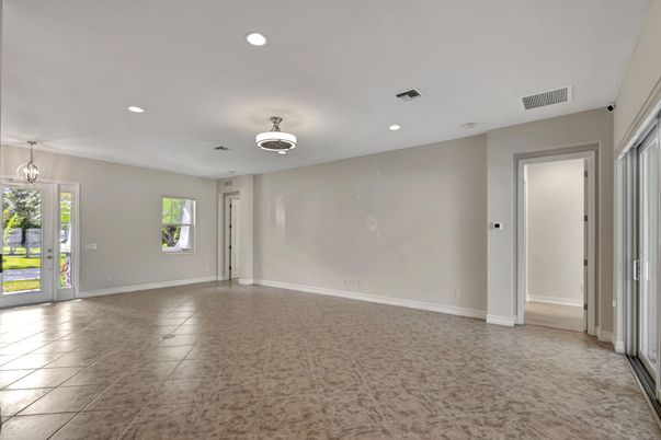 Empty room, Interior, Pendant Lights, Recessed Lighting
