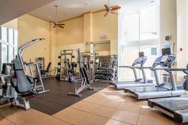 Fitness Equipment, Gym, Interior, Recessed Lighting