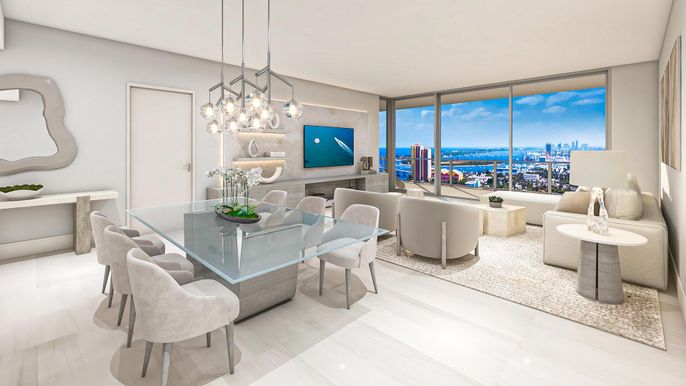 Dining room, Interior, Living room, Pendant Lights, Water