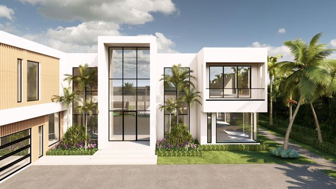 Backyard, Exterior, Facade, Modern