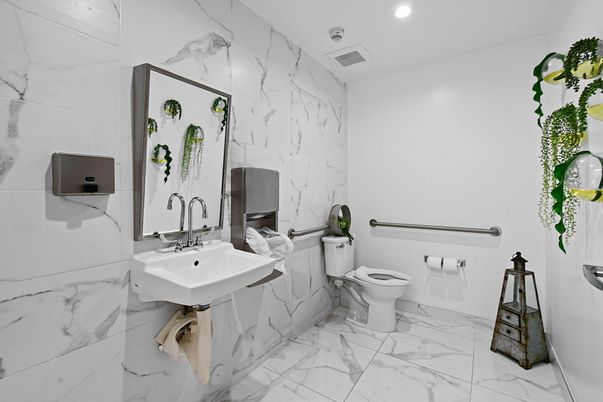 Bathroom, Interior, Marble, Marble Walls, Recessed Lighting
