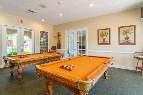 Billiard Table, Game Room, Interior, Recessed Lighting