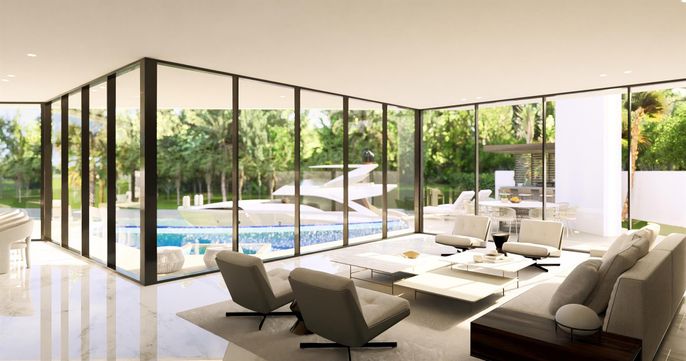 Interior, Living room, Recessed Lighting, Sun Room