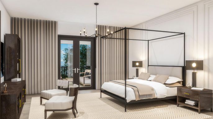 Bedroom, Chandelier, Interior, Pendant Lights