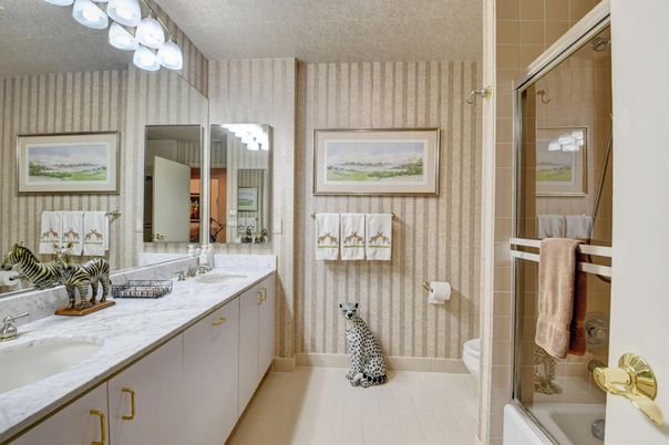 Bathroom, Dual Sink Vanities, Glass Shower, Interior