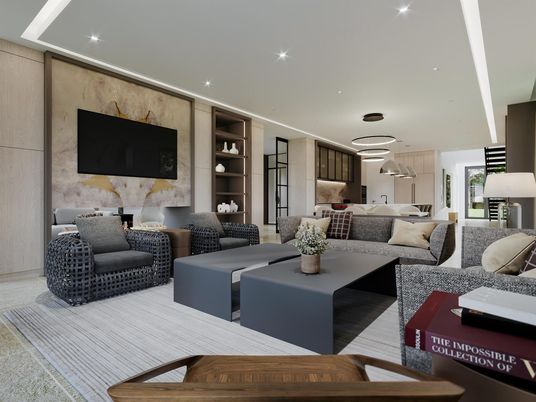 Interior, Living room, Pendant Lights, Recessed Lighting