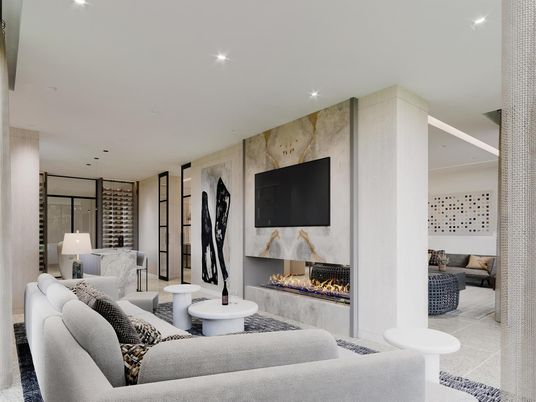 Fireplace, Interior, Living room, Recessed Lighting