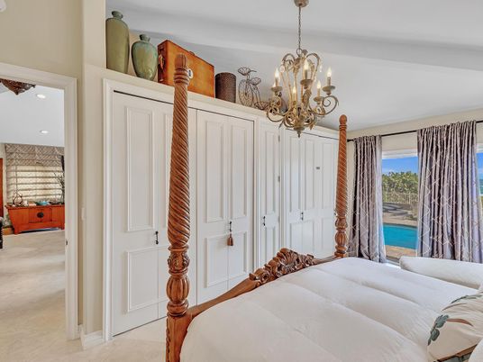 Bedroom, Chandelier, Interior, Recessed Lighting