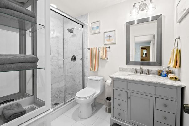 Bathroom, Glass Shower, Interior, Marble Walls