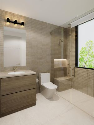 Bathroom, Glass Shower, Interior