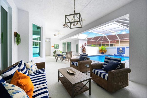 Dining room, Glass Ceilings, Interior, Living room, Pendant Lights, Pool, Sun Room