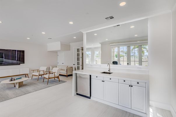 Interior, Kitchen, Living room, Recessed Lighting, Wood Texture Flooring