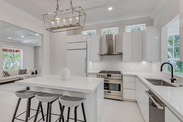 Interior, Kitchen, Pendant Lights, Recessed Lighting, Stainless Steel Appliances