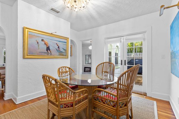 Chandelier, Dining room, Interior, Wood Texture Flooring