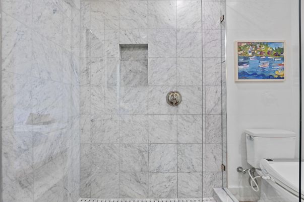 Bathroom, Glass Shower, Interior, Marble Walls