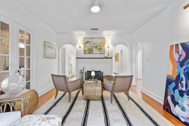 Fireplace, Interior, Wood Texture Flooring