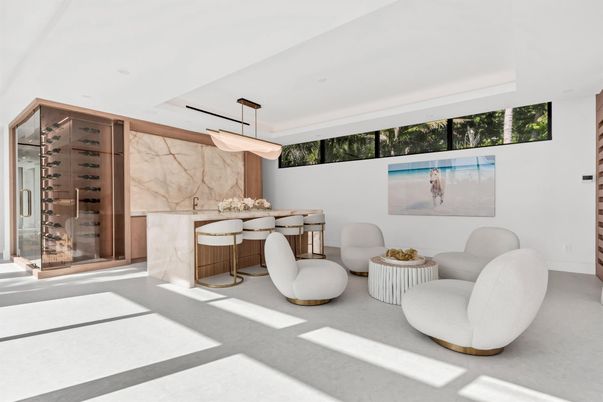 Interior, Marble Walls, Recessed Lighting, Wine Storage