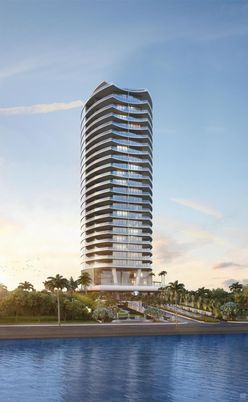 Exterior, Facade, Lake, Highrise