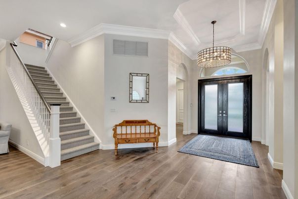 Chandelier, Interior, Pendant Lights, Recessed Lighting, Wood Texture Flooring