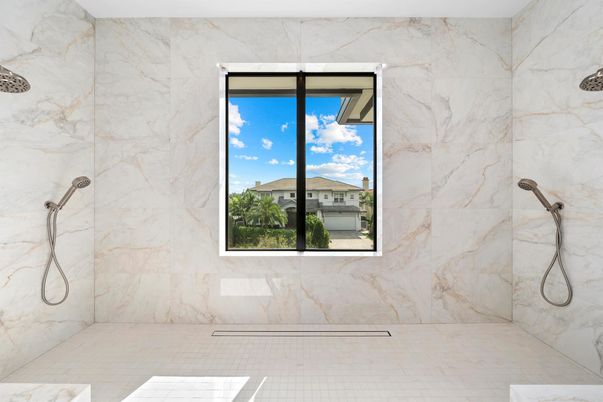 Bathroom, Glass Shower, Interior, Marble Walls