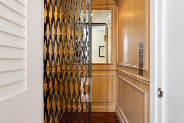 Elevator, Interior, Wood Texture Flooring, Wooden Walls