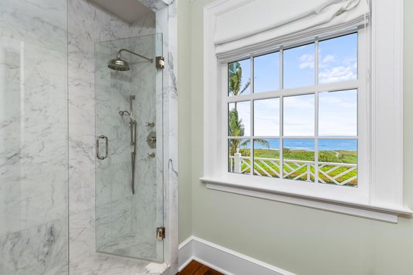 Bathroom, Glass Shower, Interior, Marble Walls, Water